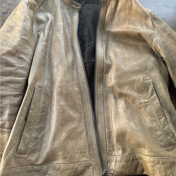 Men's Vince Leather Jacket Large - Picture 1 of 3